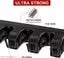 Mop and Broom Holder Wall Mount, Heavy Duty Broom Holder Wall Mounted or Tool Organizer for Home Garden Garage and Storage (5 Positions with 6 Hooks) (Black)